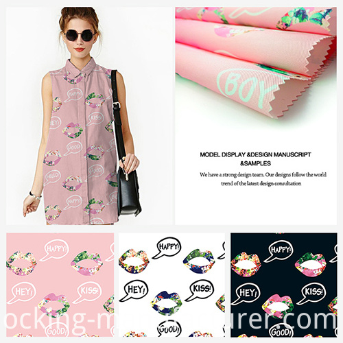 Sweet-Mouth Design Printed Polyester Garment Fabric